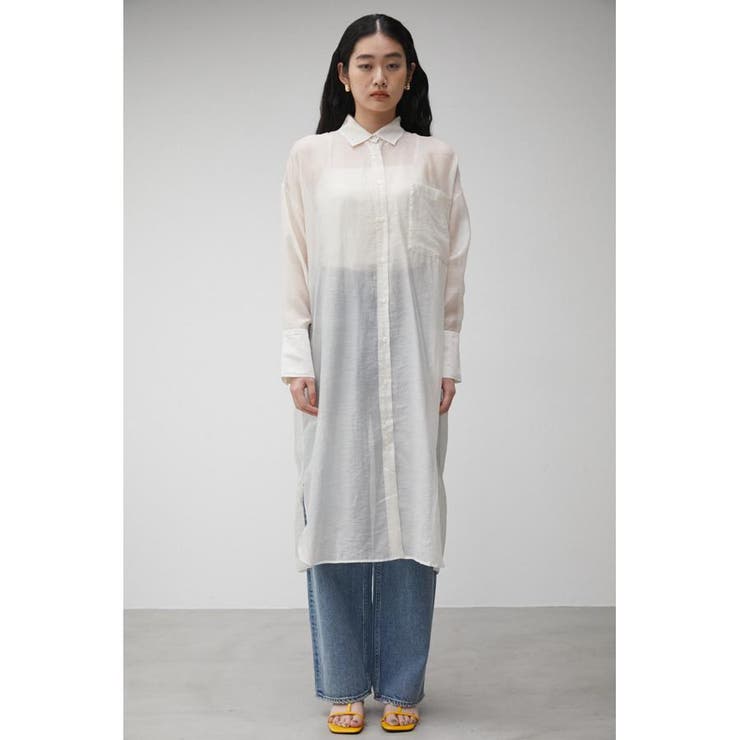 SHEER LONG SHIRT | AZUL BY MOUSSY | 詳細画像5 