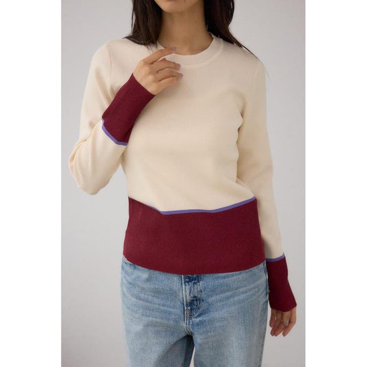 ラメバイカラーニットトップス | AZUL BY MOUSSY | 詳細画像1 