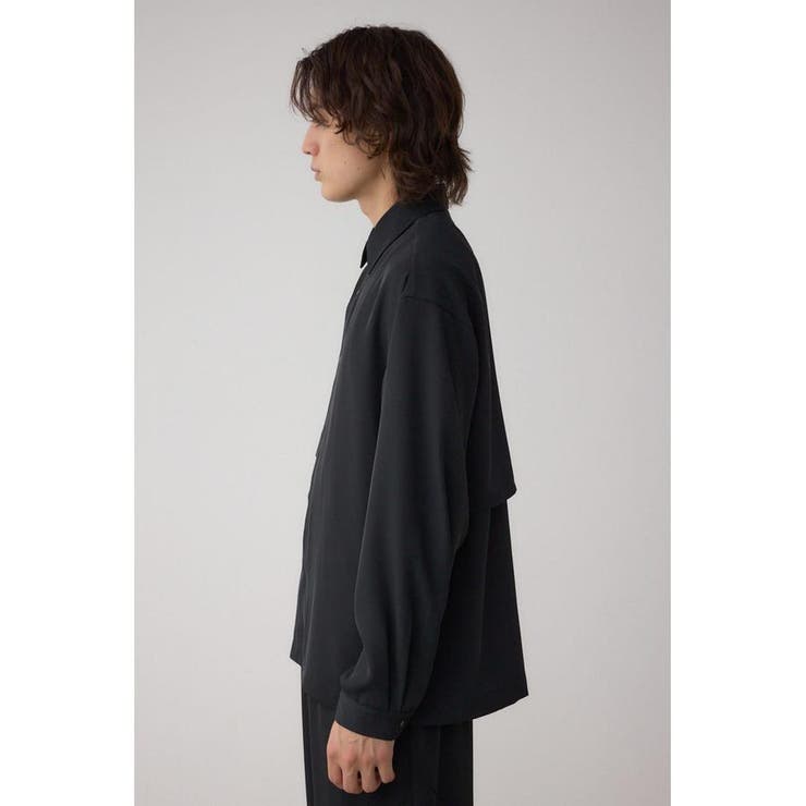 suavele トロミシャツ　ネイビー C/Tトロミアシンメトリー長袖シャツ[品番：AZLW0023732]｜AZUL
