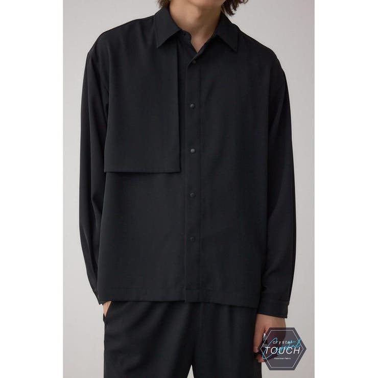 BLK | C/Tトロミアシンメトリー長袖シャツ | AZUL BY MOUSSY