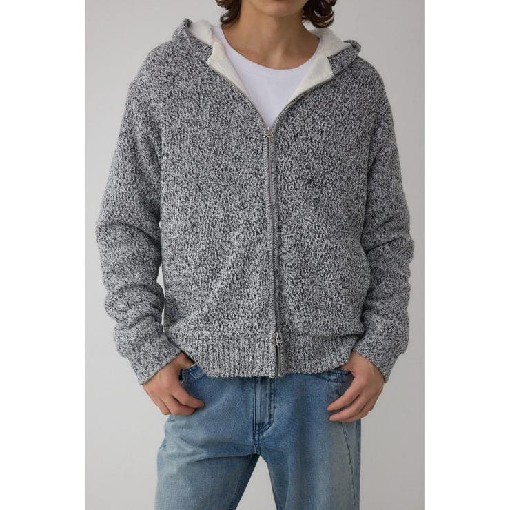 ガーターボアジップニット フーディー | AZUL BY MOUSSY | 詳細画像16 