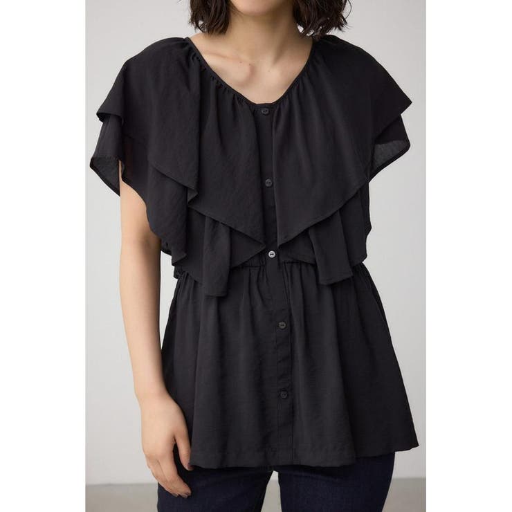 BLK | ラッフルペプラムブラウス | AZUL BY MOUSSY