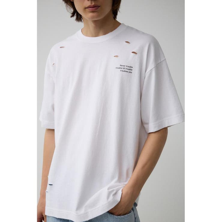 O/WHT1 | ピグメントダメージTシャツ | AZUL BY MOUSSY