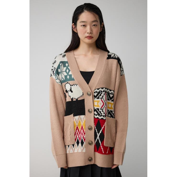 パッチワークカーディガン | AZUL BY MOUSSY | 詳細画像4 