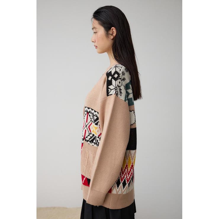 パッチワークカーディガン | AZUL BY MOUSSY | 詳細画像5 