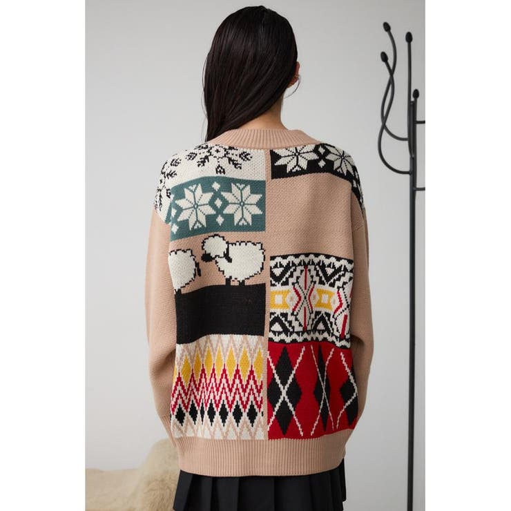 パッチワークカーディガン | AZUL BY MOUSSY | 詳細画像6 