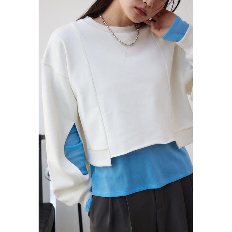 クロップドスウエットトップス[品番：AZLW0021739]｜AZUL BY  MOUSSY（アズールバイマウジー）のレディースファッション通販｜SHOPLIST（ショップリスト）