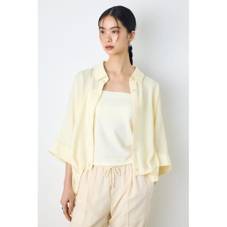 L/YEL1 | 楊柳タックヘムコクーンシャツ | AZUL BY MOUSSY