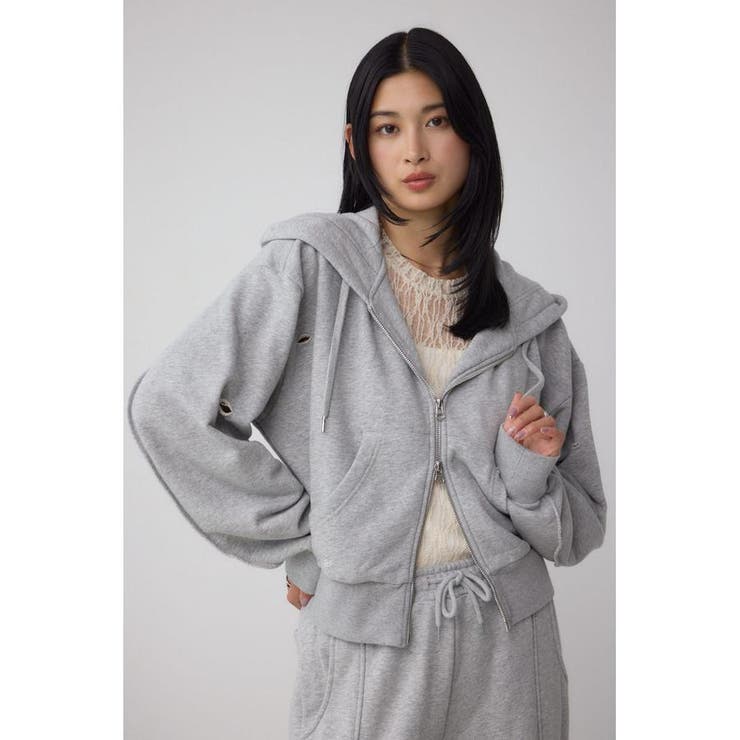 ジップアップダメージフーディー | AZUL BY MOUSSY | 詳細画像14 