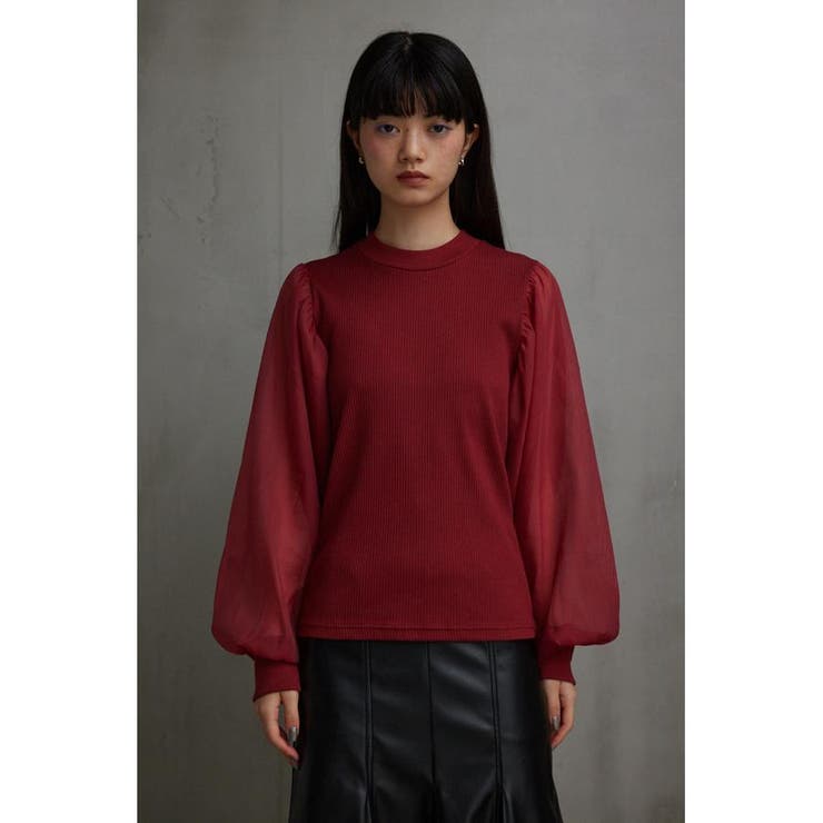 袖シアー袖リブトップス | AZUL BY MOUSSY | 詳細画像35 