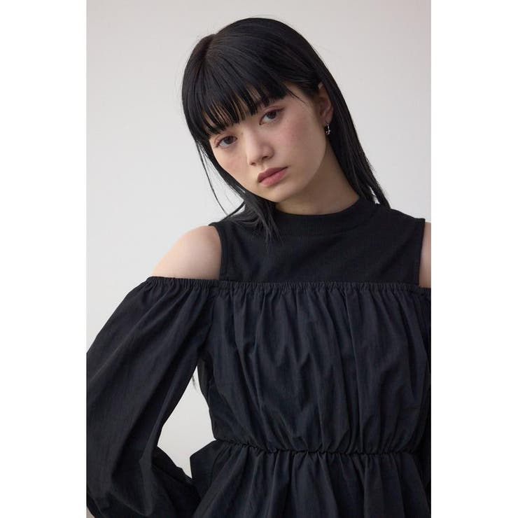 BLK | オフショルレイヤードブラウス | AZUL BY MOUSSY