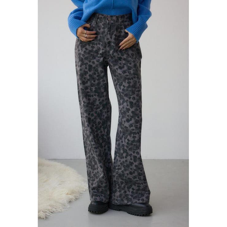 柄BLK5 | AZUL DENIM 起毛ツイルレオパードデニム | AZUL BY MOUSSY