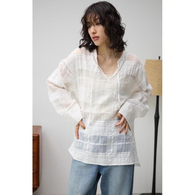 シアースキッパーブラウス | AZUL BY MOUSSY | 詳細画像2 