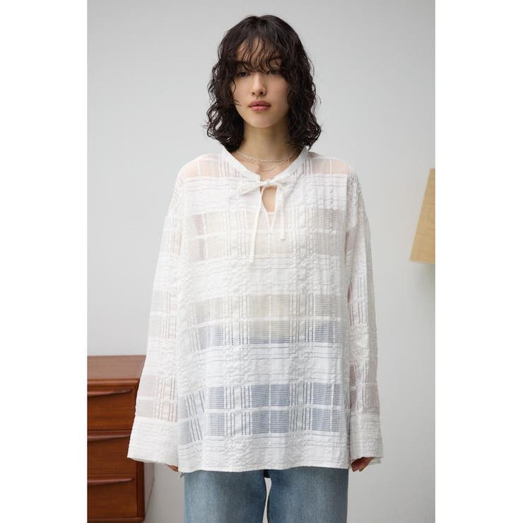 シアースキッパーブラウス[品番：AZLW0022418]｜AZUL BY MOUSSY