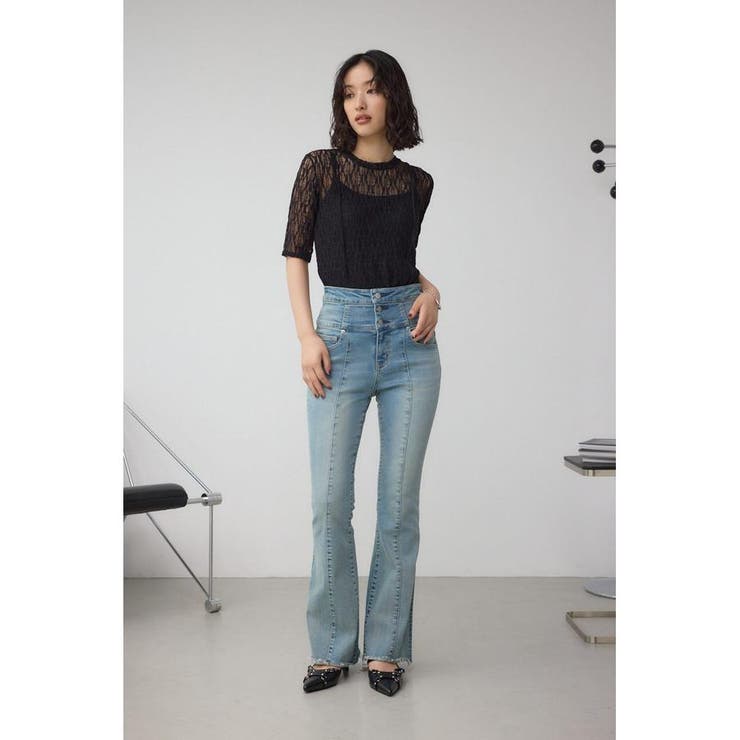 AZUL DENIM ハイウエストボタンフレアデニム[品番：AZLW0023051]｜AZUL