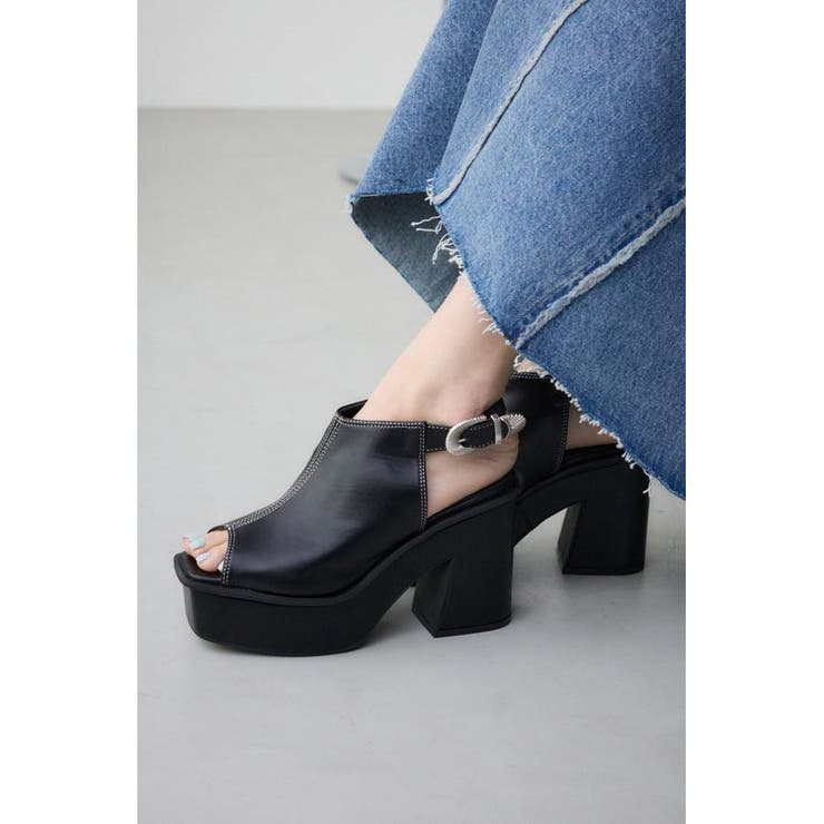 BLK | ウエスタンバックルブーティーサンダル | AZUL BY MOUSSY
