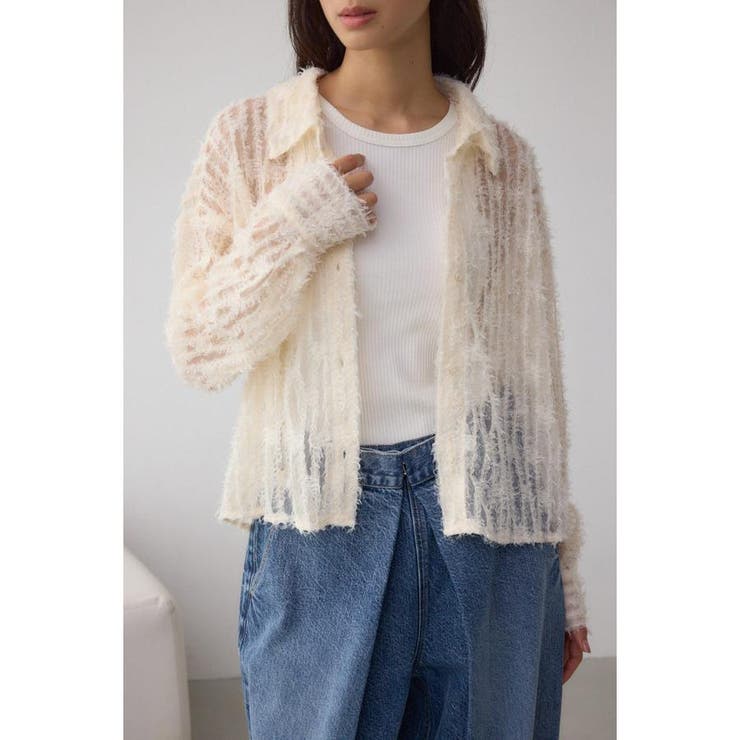 IVOY3 | シアーチュールフリンジシャツ | AZUL BY MOUSSY