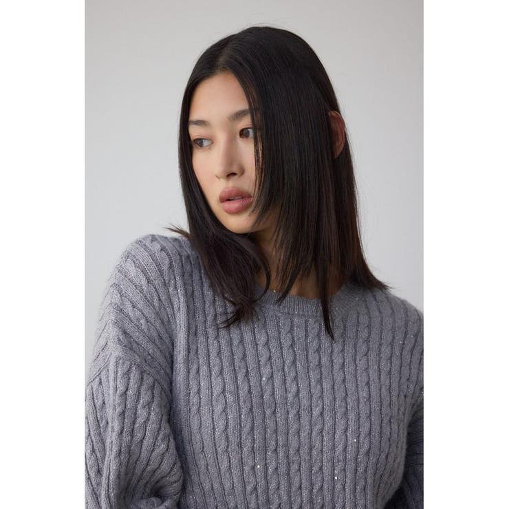 ドロストリングスパンコールラメニット | AZUL BY MOUSSY | 詳細画像32 