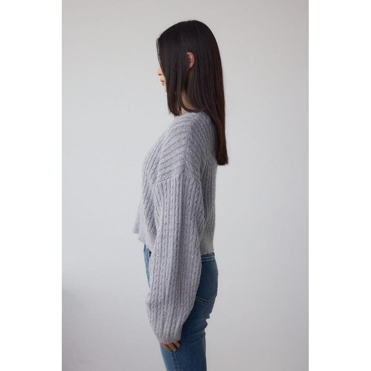 ドロストリングスパンコールラメニット | AZUL BY MOUSSY | 詳細画像36 