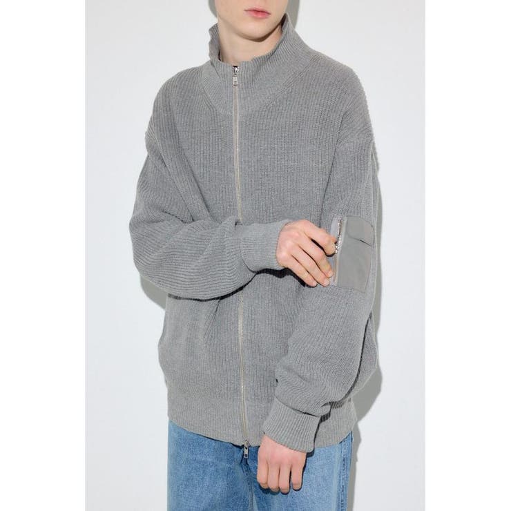 GRY | スタンドカラーWジップニット | AZUL BY MOUSSY