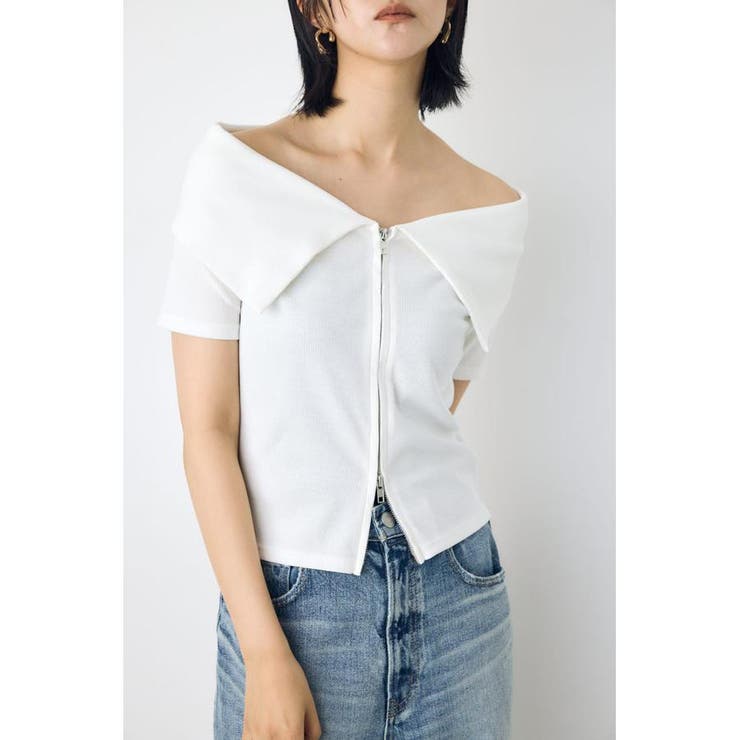 ダブルジップオフショルトップス | AZUL BY MOUSSY | 詳細画像2 