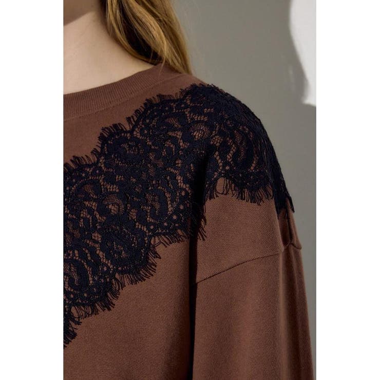 バイカラーレースクルーネックスウェット | AZUL BY MOUSSY | 詳細画像10 