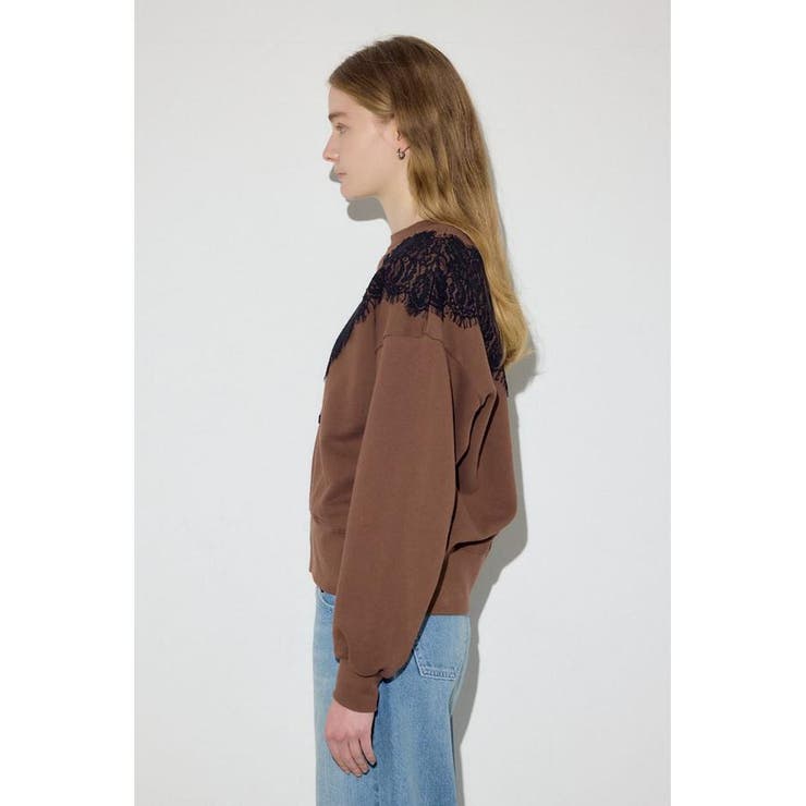 バイカラーレースクルーネックスウェット | AZUL BY MOUSSY | 詳細画像6 