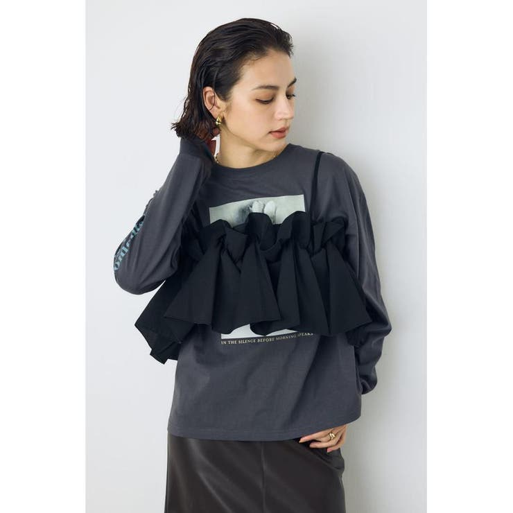 BLK | ギャザーフリルキャミソールビスチェ | AZUL BY MOUSSY