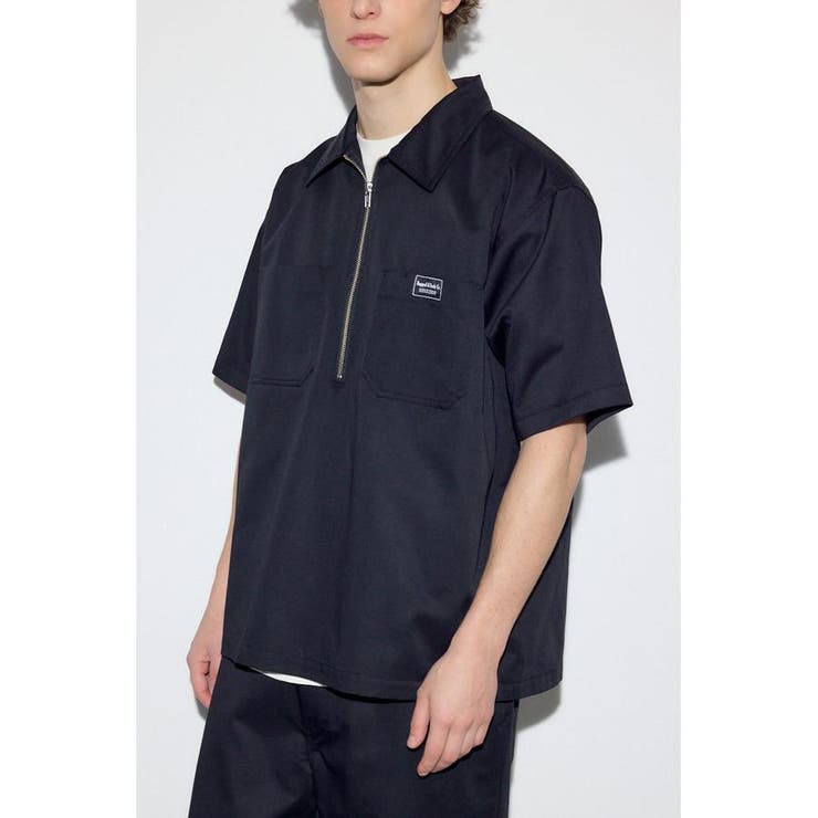 BLK | ハーフジップワークシャツ | AZUL BY MOUSSY