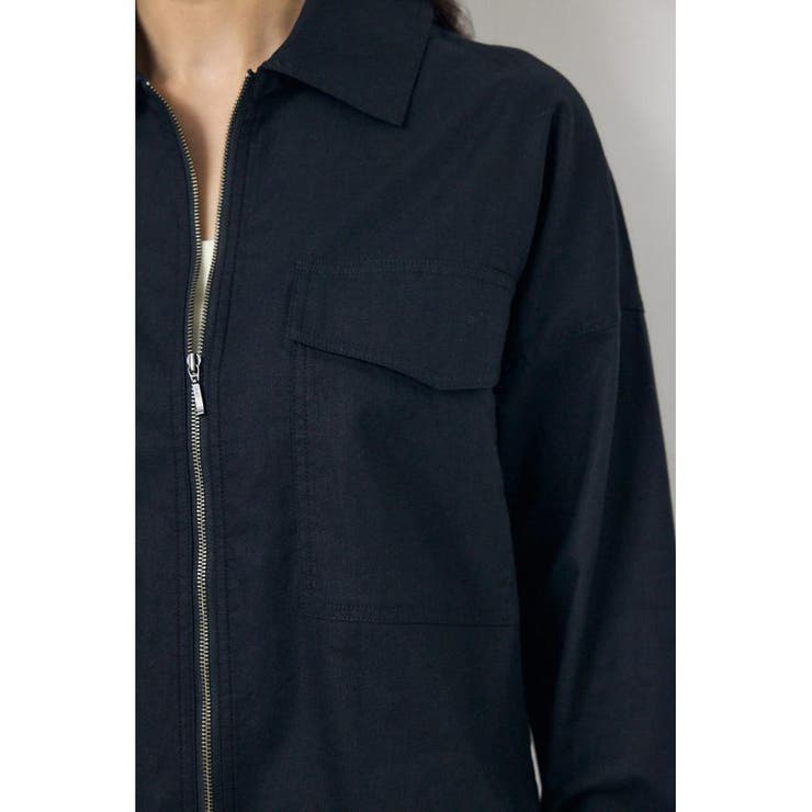 ソフトリネンステンカラーショートブルゾン | AZUL BY MOUSSY | 詳細画像8 