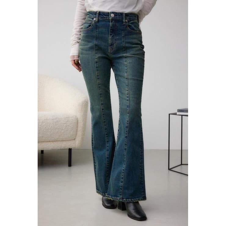 BLU | AZUL DENIM オーバーダイ切替フレアデニム | AZUL BY MOUSSY