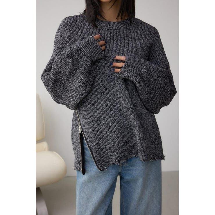 サイドZIPニットトップス[品番：AZLW0023914]｜AZUL BY MOUSSY