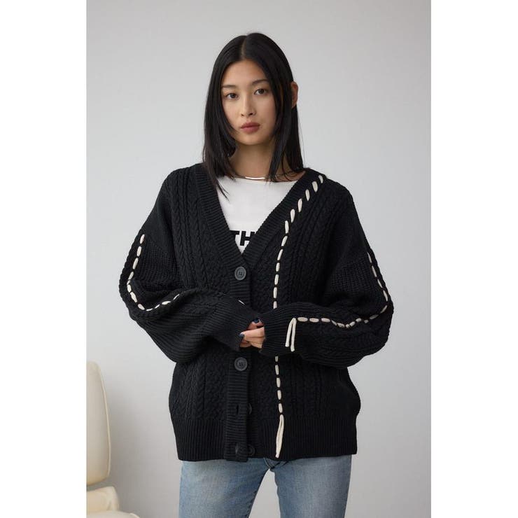 ステッチデザインカーディガン | AZUL BY MOUSSY | 詳細画像13 
