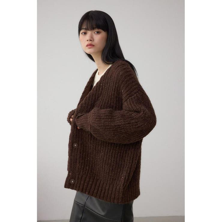 スパンコールニットカーディガン | AZUL BY MOUSSY | 詳細画像2 