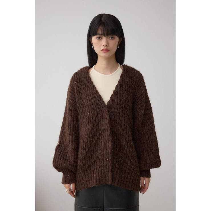 スパンコールニットカーディガン | AZUL BY MOUSSY | 詳細画像4 