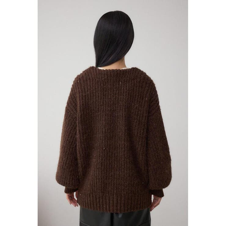 スパンコールニットカーディガン | AZUL BY MOUSSY | 詳細画像6 