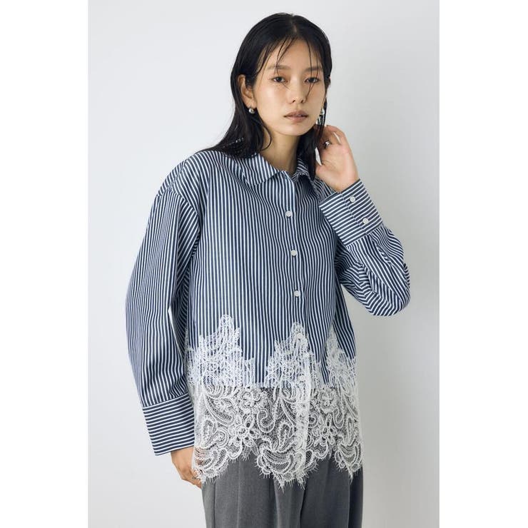 Stripe | レースドッキングシャツ | AZUL BY MOUSSY