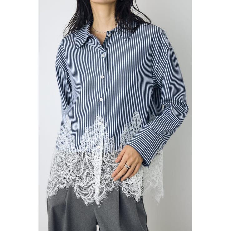 レースドッキングシャツ | AZUL BY MOUSSY | 詳細画像18 