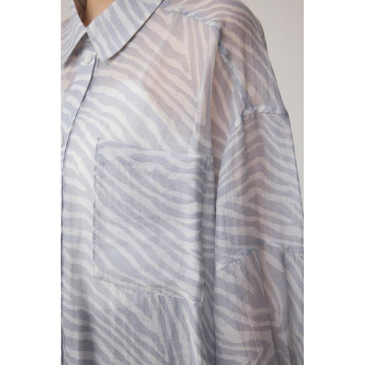 バックスリット総柄シアーシャツ | AZUL BY MOUSSY | 詳細画像9 