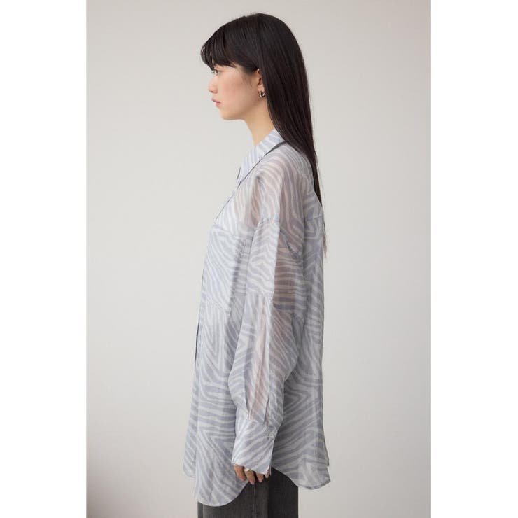 バックスリット総柄シアーシャツ | AZUL BY MOUSSY | 詳細画像5 