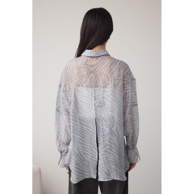 バックスリット総柄シアーシャツ | AZUL BY MOUSSY | 詳細画像6 