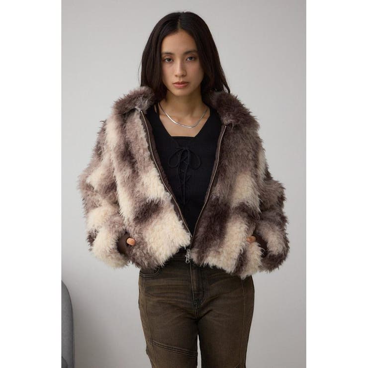 カーリーボアショートブルゾン | AZUL BY MOUSSY | 詳細画像20 