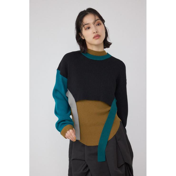 パネルドレープレイヤードセットニット | AZUL BY MOUSSY | 詳細画像3 