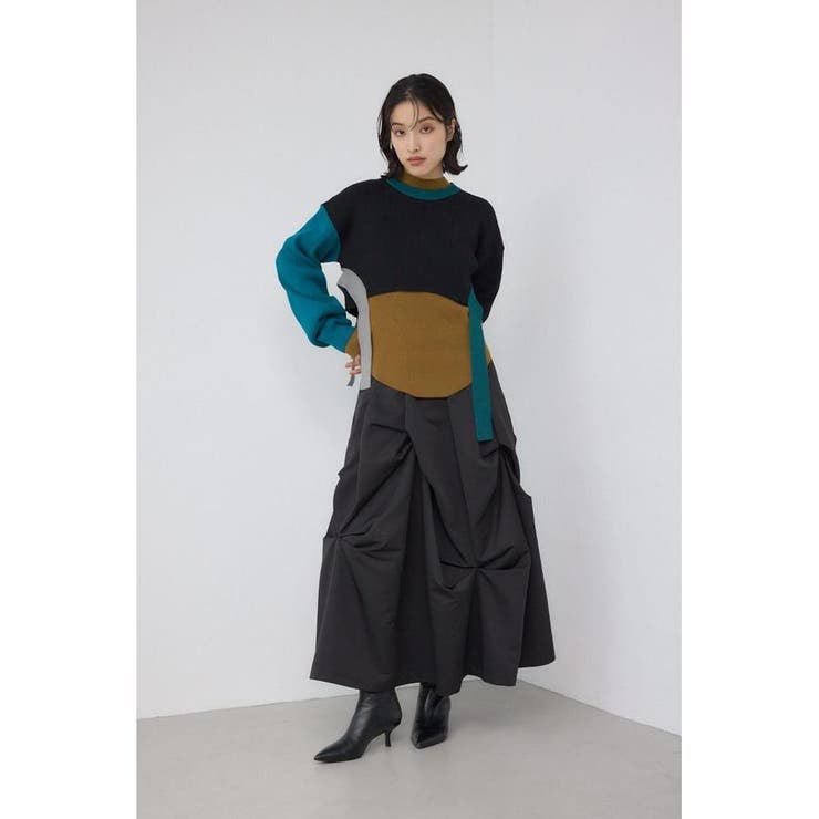 パネルドレープレイヤードセットニット | AZUL BY MOUSSY | 詳細画像4 