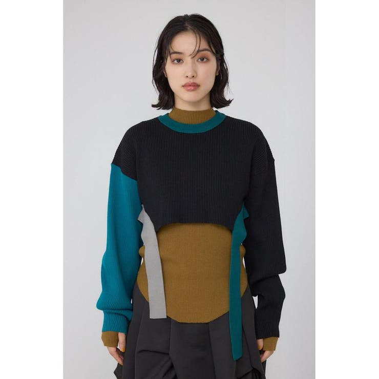 パネルドレープレイヤードセットニット | AZUL BY MOUSSY | 詳細画像5 