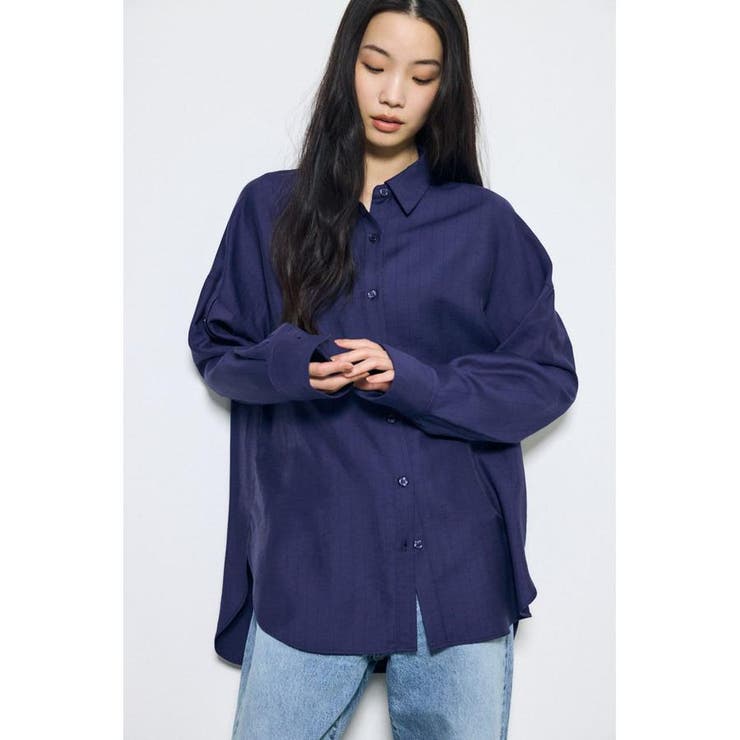 スリーブボタンストライプシャツ | AZUL BY MOUSSY | 詳細画像31 