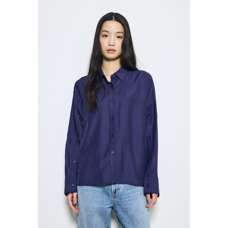 スリーブボタンストライプシャツ | AZUL BY MOUSSY | 詳細画像41 