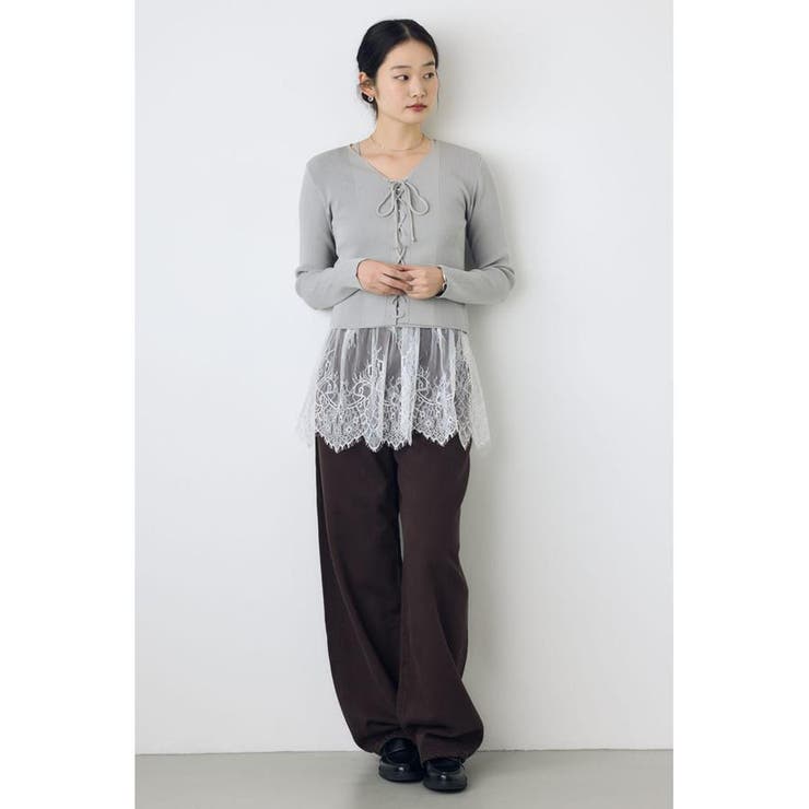 フェイクレイヤードレースアップニット | AZUL BY MOUSSY | 詳細画像14 