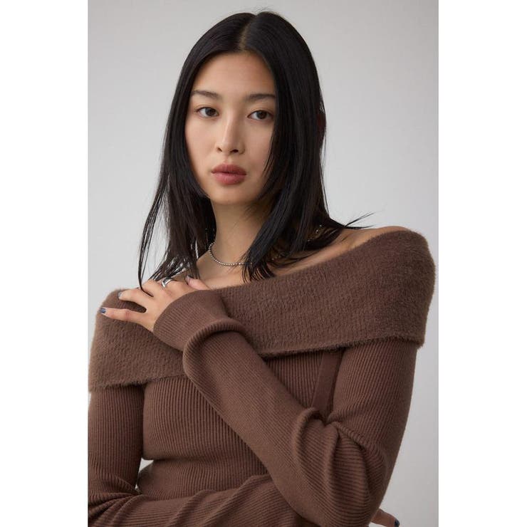 シャギーコンビオフショルダーニット | AZUL BY MOUSSY | 詳細画像23 