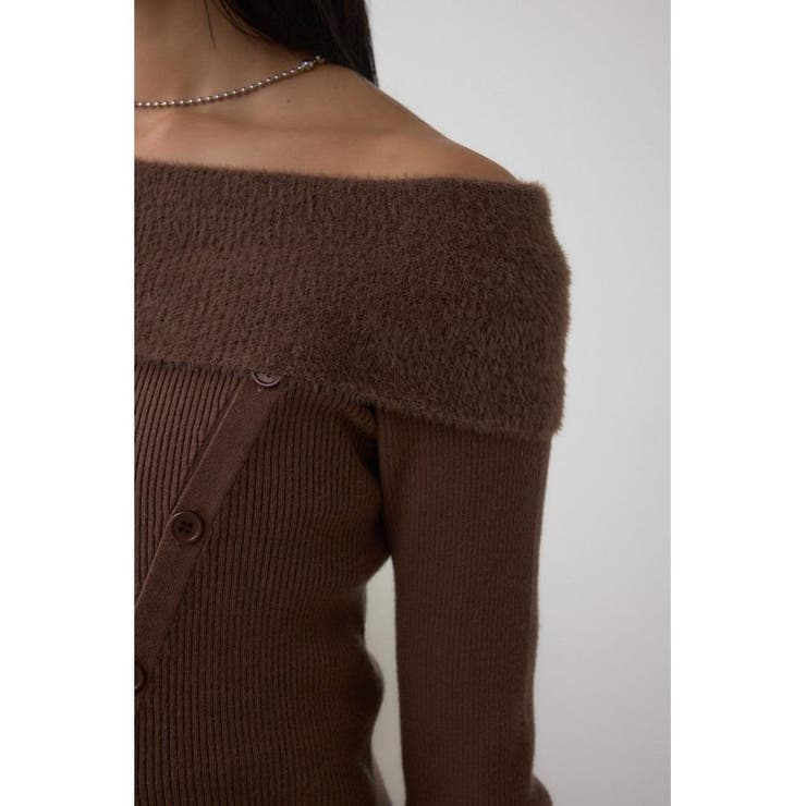 シャギーコンビオフショルダーニット | AZUL BY MOUSSY | 詳細画像30 